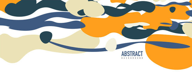 Trendy liquid style shapes abstract design, dynamic vector background for placards, brochures, posters, web landing pages, covers or banners