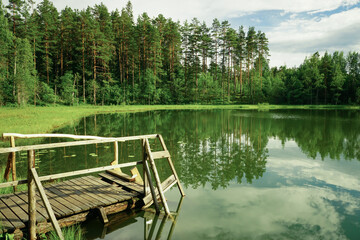 Forest lake in Karelia