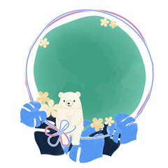 Obraz premium Tropical plant polar bear