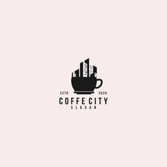 Coffee city concept logo flat vector