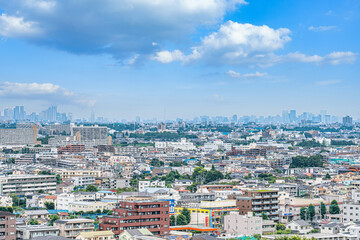 【都市イメージ】俯瞰で見る住宅街とビル群