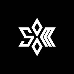 Obraz premium SM monogram logo with star shape and luxury style