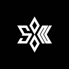 Obraz premium SN monogram logo with star shape and luxury style