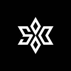 SO monogram logo with star shape and luxury style