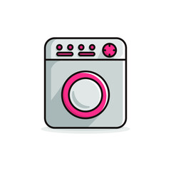 washing machine cartoon illustration vector