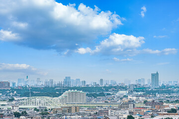 【都市イメージ】俯瞰で見る住宅街とビル群