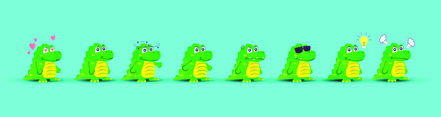 Crocodile cartoon alligator cute animals. stock vector illustration