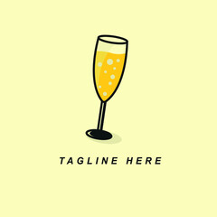 Glasses of champagne. Illustration in a flat design