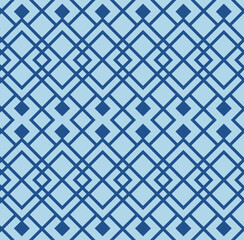 Japanese Intersect Square Diamond Vector Seamless Pattern