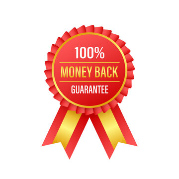 Money back guarantee. Ribbon banner. Sale tag. Sale banner badge. Vector stock illustration.