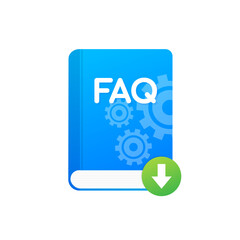 Download FAQ Book icon with question mark. Book icon and help, how to, info, query concept.