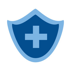 Obraz premium medical cross symbol in shield isolated icon