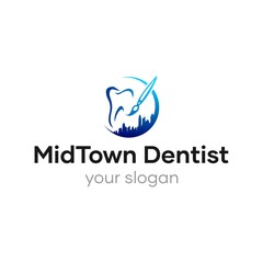 Town Dentist Logo Design Idea