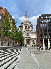 A view of St Paul's Cathedral from the Millennium Bridge, London, during the coronavirus pandemic 2020