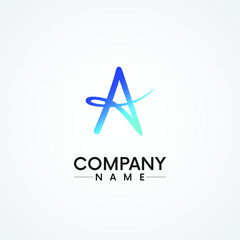 handwriting A letter logo design