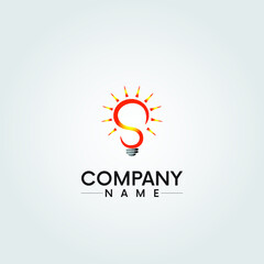 letter S creative idea concept logo design or bulb logo design