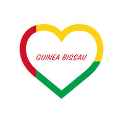 Guinea Bissau flag in heart. I love my country. sign. Stock vector illustration isolated on white background.