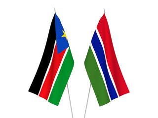 Republic of South Sudan and Republic of Gambia flags