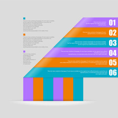 Line Infographic Background. Vector Design Elements. Abstract color ribbon business illustration. Modern network pattern banner. Web technology concept