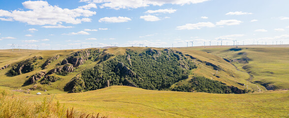 Beautiful landscape in Huanghuagou Huitengxile grassland near Hohhot, Inner Mongolia, China