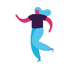 young woman walking avatar character