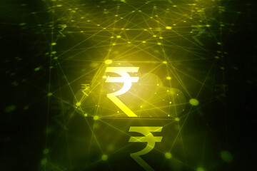 Rupee currency . 2D rendering illustration