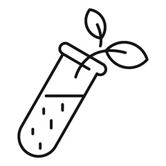 Phytotherapy plant test tube icon. Outline phytotherapy plant test tube vector icon for web design isolated on white background
