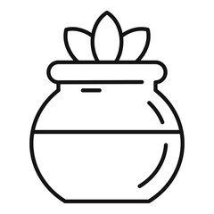 Jar herbal plants icon. Outline jar herbal plants vector icon for web design isolated on white background