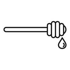 Wood honey spoon icon. Outline wood honey spoon vector icon for web design isolated on white background