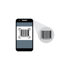 Barcode icons, barcode scanner icons in a trendy flat design