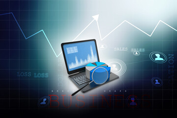 3d rendering Growth and income concept. Mixed media
