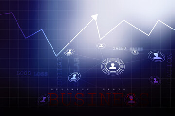 2d illustration Business Network concept
