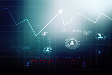 2d illustration Business Network concept
