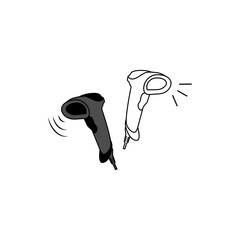 Barcode icons, barcode scanner icons in a trendy flat design