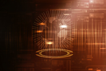 2d illustration world map abstract background