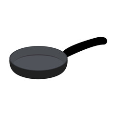 Frying pan flat, kitchen icon, vector illustration isolated on white background