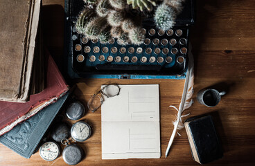 vintage still life mood board old office