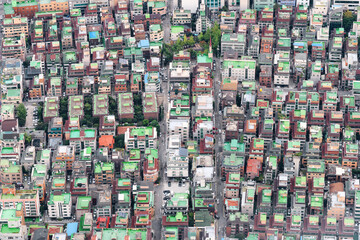 Wonderful aerial view of residential buildings, Seoul