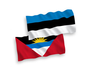 Flags of Antigua and Barbuda and Estonia on a white background