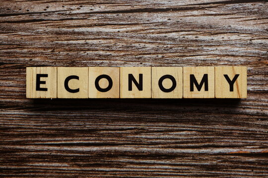Economy alphabet letter on wooden background