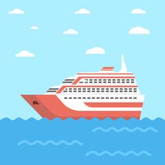 Cruise ship transportation illustration vector. Suitable for many purposes.