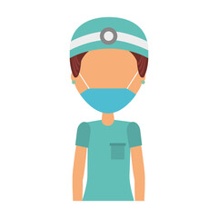 surgeon female doctor wearing medical mask character