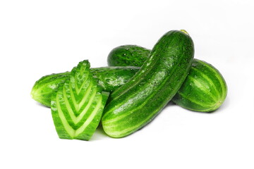 Cucumbers on white isolated background