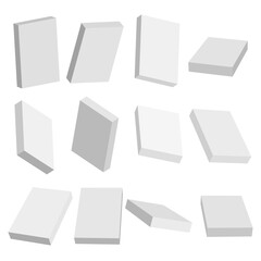 Set of 3d realistic boxes isolated on white. Vector.