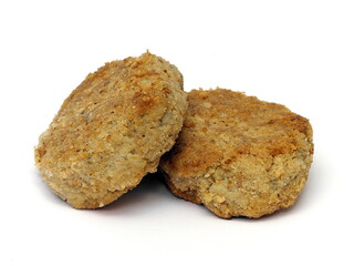 Meat cutlet. Isolate on white.