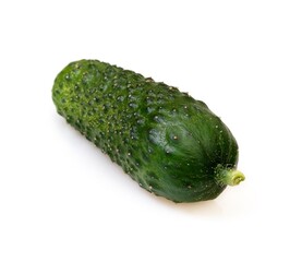 Fresh green cucumbers isolated on white background