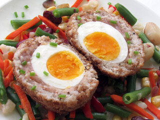 Meat cutlet with egg inside