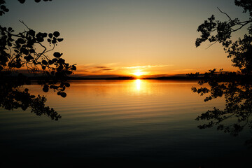Fototapeta na wymiar Sunset in Finland, Pulkkilanharju. 