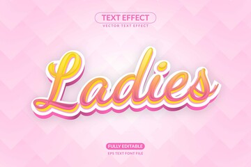Editable Ladies Girl Text Effect