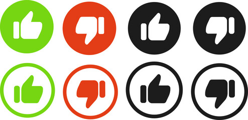 Like and dislike icons collection vector